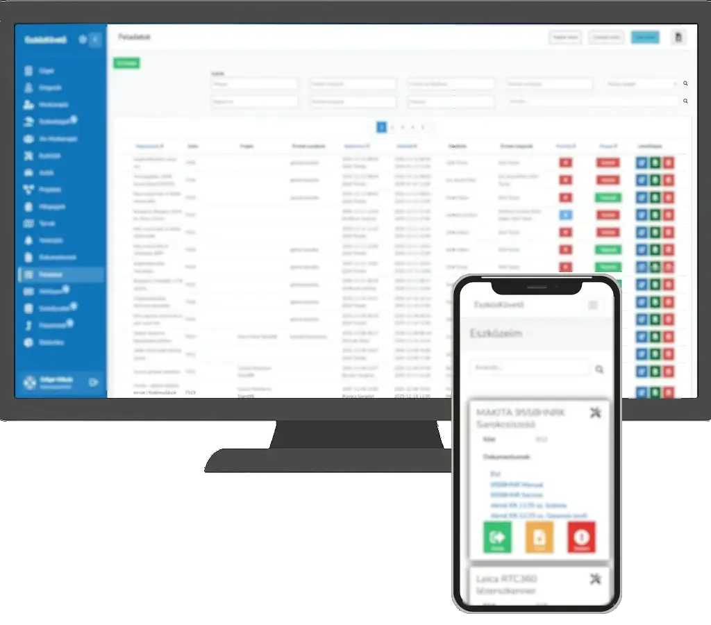 EszközKövető admin panel és mobil applikáció